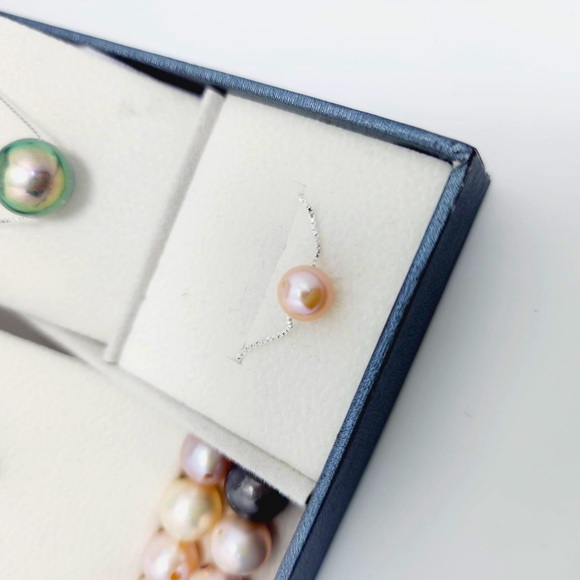 Pearl. Necklace for Women's. Real 925 Sterling Silver, Made in Italia - Picture 2 of 6